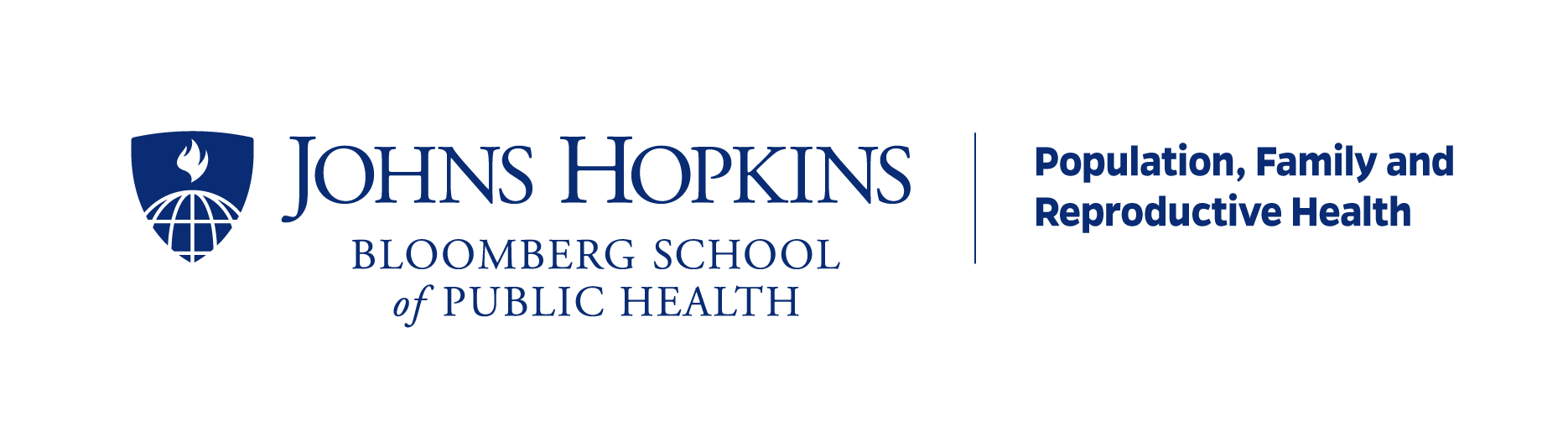 Bloomberg School of Public Health logo horizontal blue